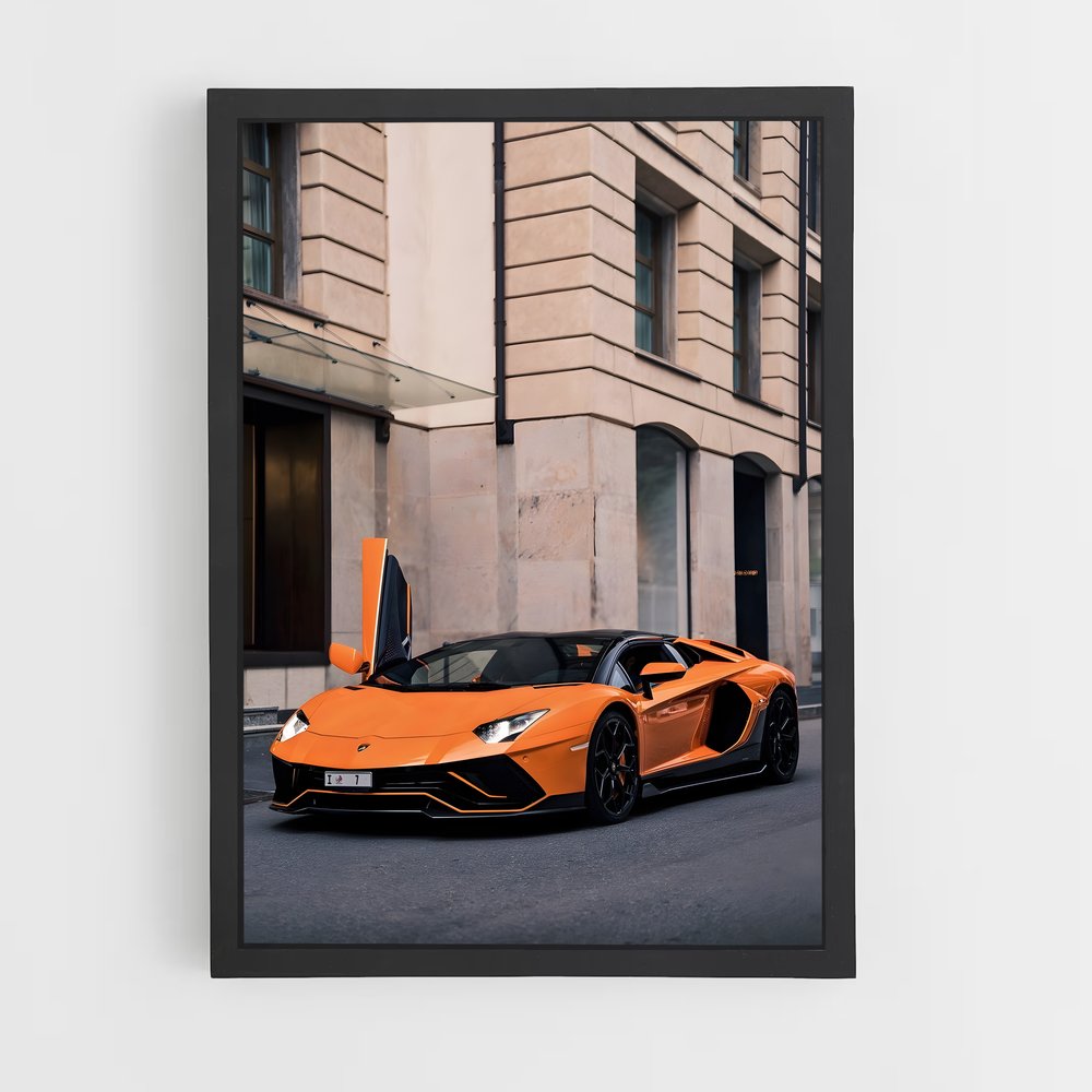 Poster Aventador Orange Fury – affiche Lamborghini (vue 2)